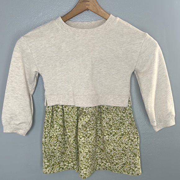 Carter's Other - Carter's Heather & Green Casual Dress with Peplum Style Long Sleeves Girls 4T